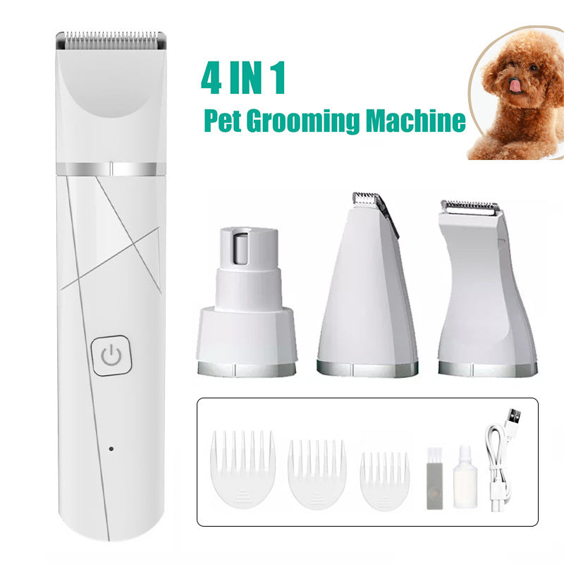 H02022 Dog Grooming Kit 4-in-1 Pet Clippers Low Noise 600mAh Rechargeable Cordless Electric Quiet Hair Clippers Set