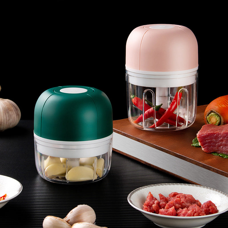100ml Mini USB Charging Garlic Chopper Kitchen Vegetable Ginger Masher Crusher (BPA Free, without FDA Certificate)