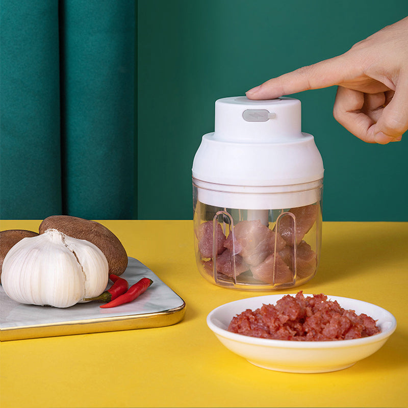 100ml BPA Free Mini Electric Garlic Crusher Grinder Masher USB Vegetable Meat Chopper (No FDA Certification)