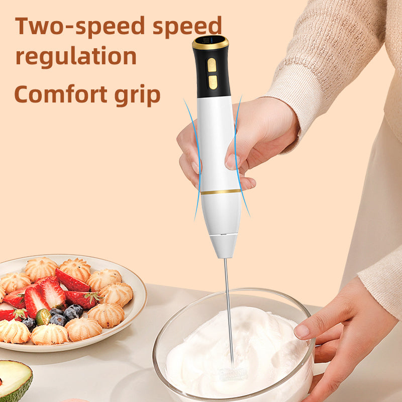 KF3001 Stainless Steel Milk Frother Handheld Foam Maker Coffee Blender Whisk Drink Electric Mixer for Kitchen (Without FDA, BPA-Free)