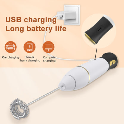 KF3001 Stainless Steel Milk Frother Handheld Foam Maker Coffee Blender Whisk Drink Electric Mixer for Kitchen (Without FDA, BPA-Free)