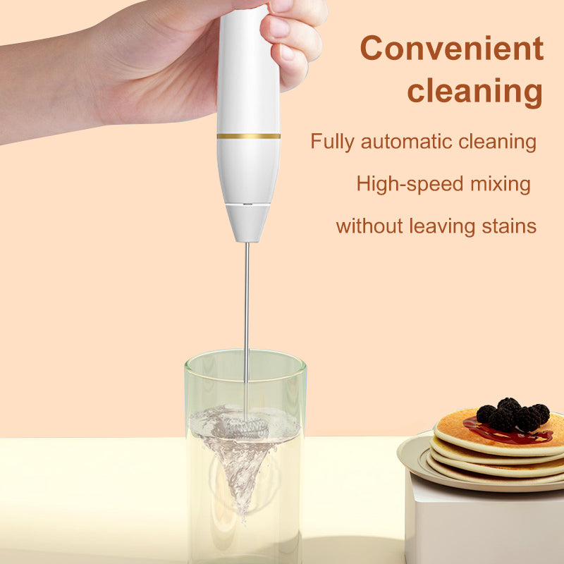 KF3001 Stainless Steel Milk Frother Handheld Foam Maker Coffee Blender Whisk Drink Electric Mixer for Kitchen (Without FDA, BPA-Free)