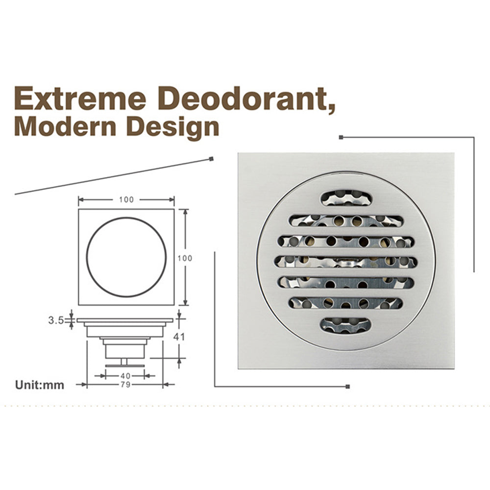 HIDEEP HIDL002-3 100*100mm Shower Floor Drain Hair Strainer Cover Hair Catcher Replacement