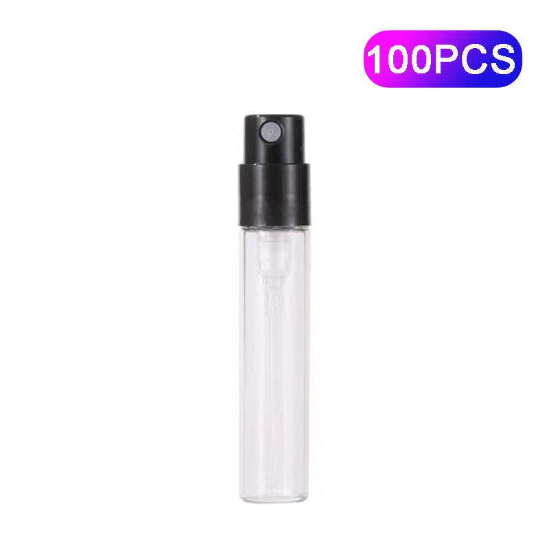 100Pcs 1ml Travel Transparent Glass Perfume Refillable Bottle Mini Portable Spray Bottle