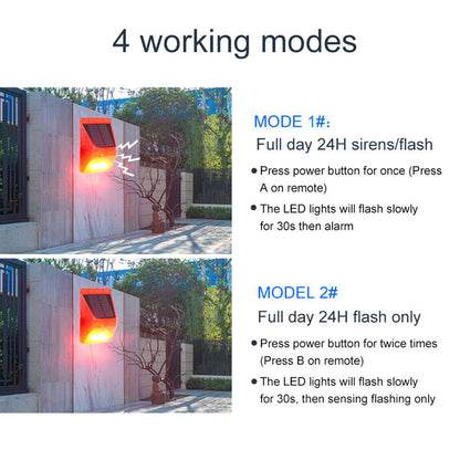 N911C Motion Sensor Solar Alarm Light IP65 Waterproof Outdoor Farm Garden Animal Repellent Anti-theft Security Lamp with Remote Controller