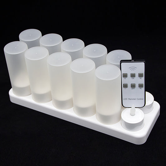 12PCS/Pack Rechargeable Flameless Candles Realistic LED Flames Light with Remote Control