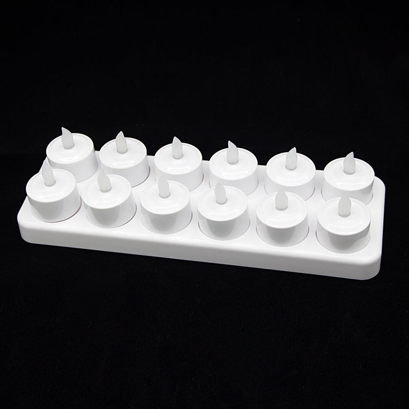 12PCS/Pack Rechargeable Flameless Candles Realistic LED Flames Light with Remote Control
