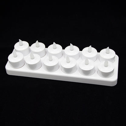 12PCS/Pack Rechargeable Flameless Candles Realistic LED Flames Light with Remote Control