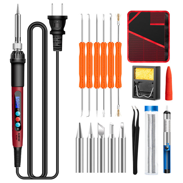 ANENG SL103 18Pcs 60W LCD Display Electric Soldering Iron Kit with Adjustable Temperature Function