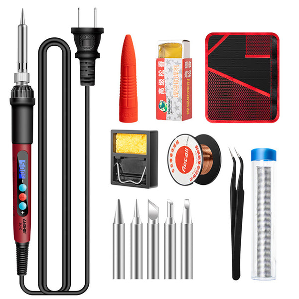 ANENG SL103 13Pcs 60W LCD Display Electric Soldering Iron Kit with Replaceable Welding Head Set