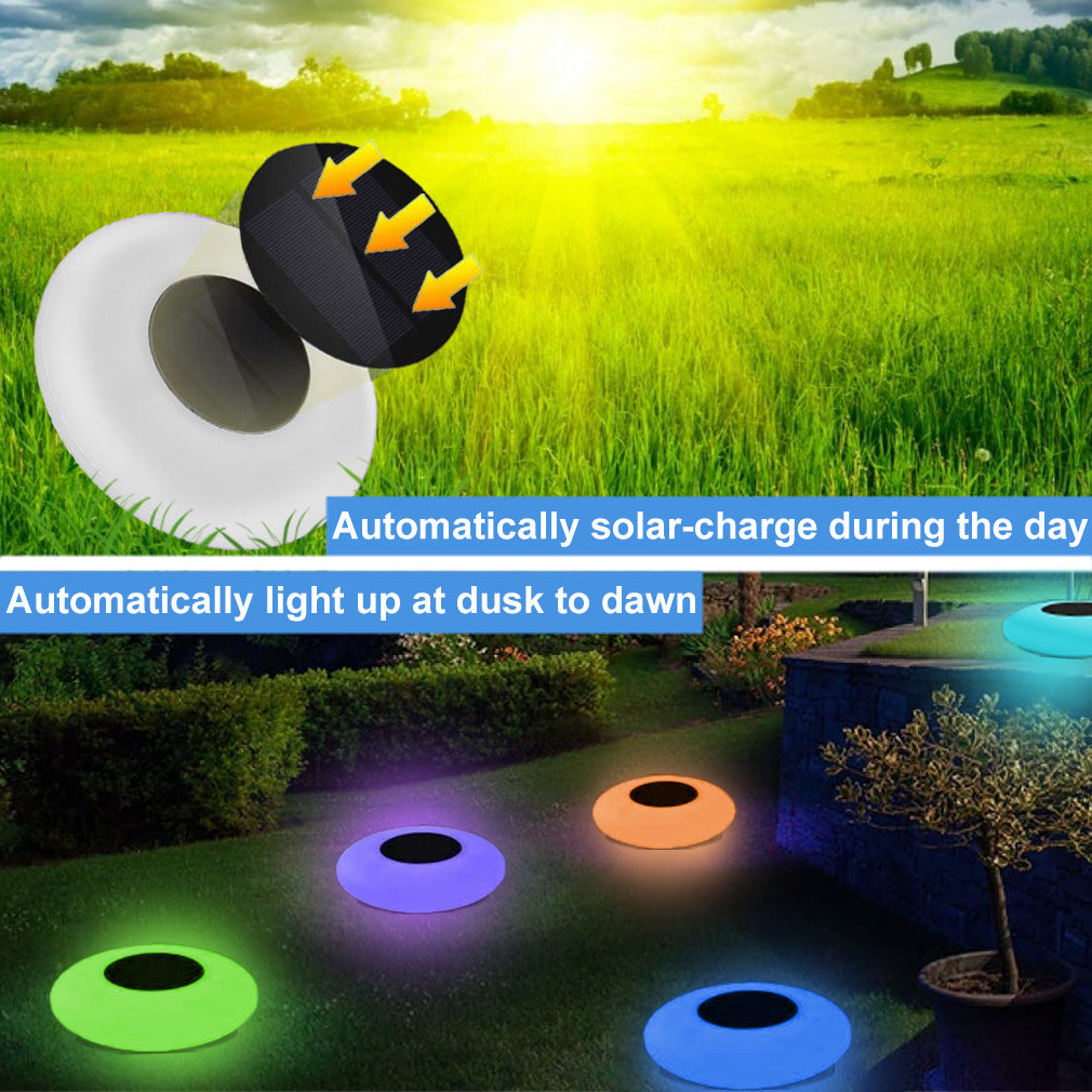 COOLQING 24.8x24.8x6.7CM Waterproof Solar Powered Floating Pool Light Color Changing Float Lamp Decoration