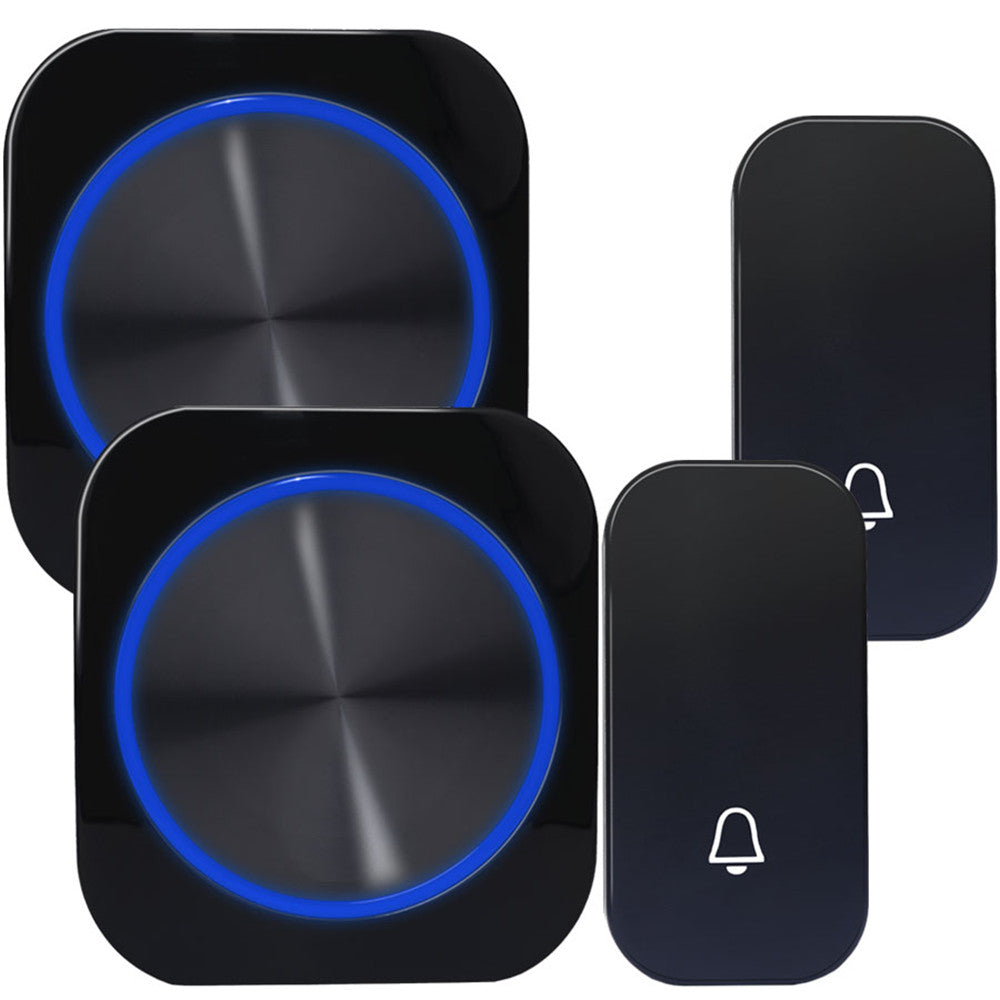 SMATRUL M688 Self Powered Wireless Doorbell Waterproof Battery Free Door Bell 150M Remote 4 Modes 58 Music, 2x Transmitters + 2x Receivers 