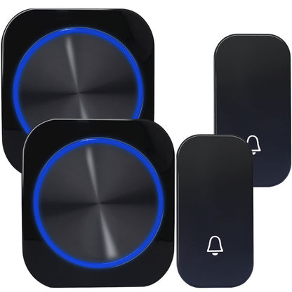 SMATRUL M688 Self Powered Wireless Doorbell Waterproof Battery Free Door Bell 150M Remote 4 Modes 58 Music, 2x Transmitters + 2x Receivers 