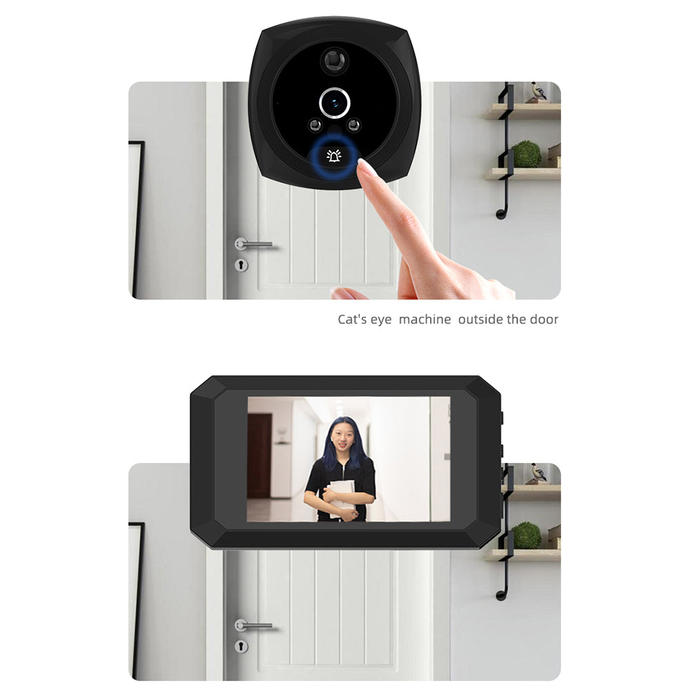 P-01 4.1 inch Electronic Motion Detection Video Viewer Door Bell Night Vision 2.0MP Camera Smart Peephole Doorbell