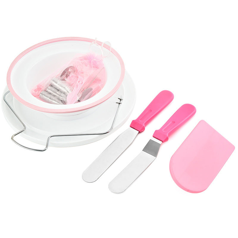 TB004 73Pcs/Set Kitchen Baking Cake Turntable Icing Tips Frosting Tool Dessert Cake Decorating Tools Kit (BPA Free, no FDA Certificate)