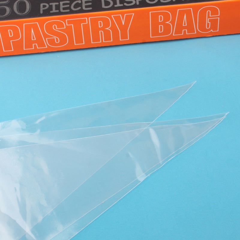 50PCS Pastry Bags Thicked Disposable Piping Bags Icing Bags Clear PE Cake Decorating Bags Baking Tools Supplies (BPA-Free, without FDA Certification)