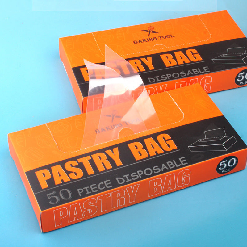 50PCS Pastry Bags Thicked Disposable Piping Bags Icing Bags Clear PE Cake Decorating Bags Baking Tools Supplies (BPA-Free, without FDA Certification)
