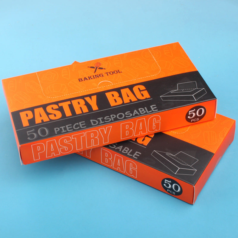 50PCS Pastry Bags Thicked Disposable Piping Bags Icing Bags Clear PE Cake Decorating Bags Baking Tools Supplies (BPA-Free, without FDA Certification)