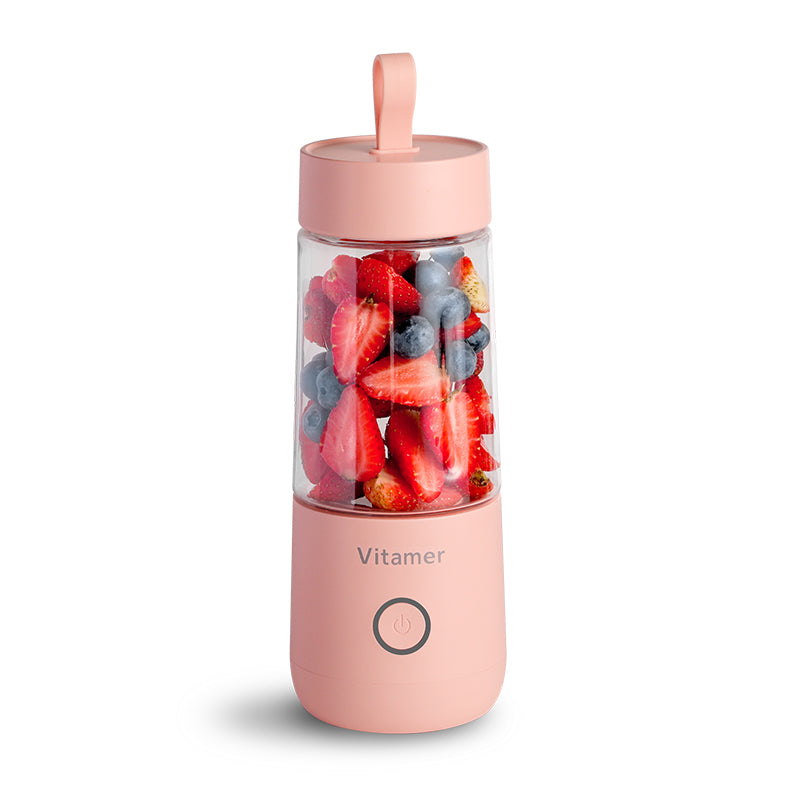 VITAMER 350ml Portable Electric Fruit Juicer USB Rechargeable Smoothie Blender Machine Kitchen Fruit Mixer Cup Juicing Cup