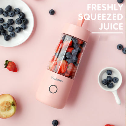 VITAMER 350ml Portable Electric Fruit Juicer USB Rechargeable Smoothie Blender Machine Kitchen Fruit Mixer Cup Juicing Cup