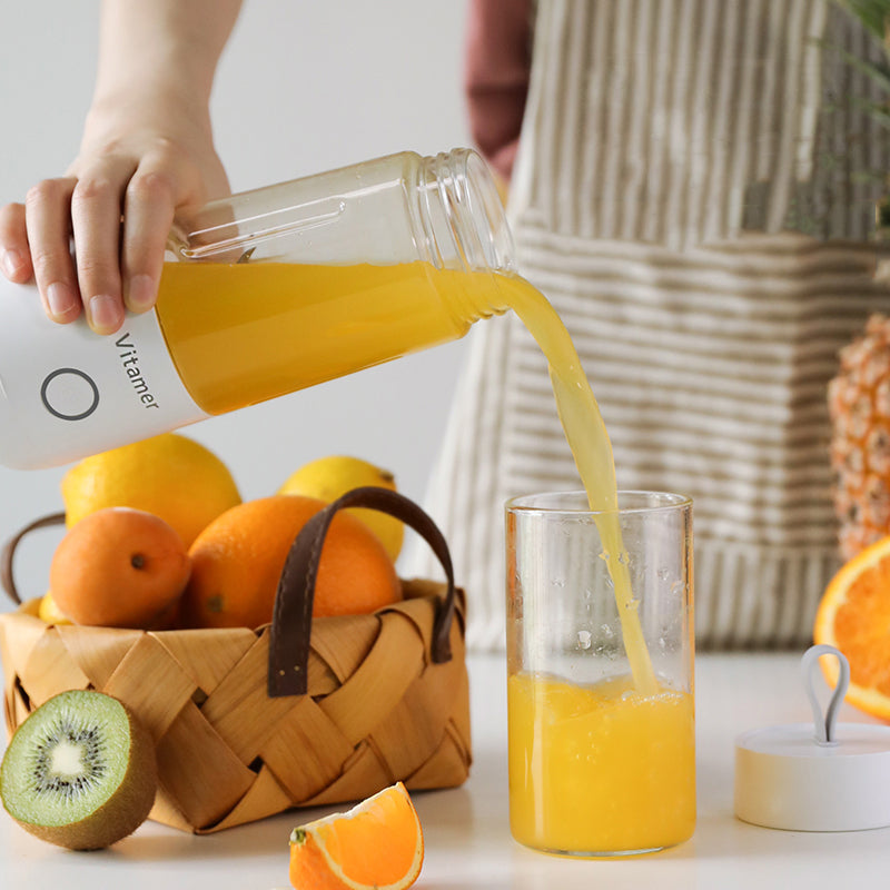 VITAMER 350ml Portable Electric Fruit Juicer USB Rechargeable Smoothie Blender Machine Kitchen Fruit Mixer Cup Juicing Cup