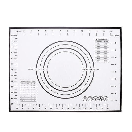 30cmx40cm Food-graded Silicone Mat Non-slip Kitchen Baking Cookies Pizza Pad with Measurement Scale (BPA-free, No FDA Certificate)