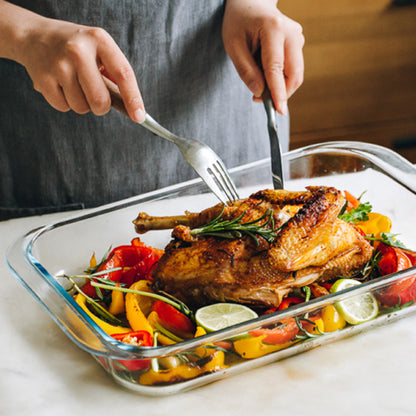 3.5L Oven Glass Pan Clear Glass Baking Dish Cooking Casserole Dish Rectangular Baking Pan Glass Bakeware (BPA-free, No FDA Certificate)