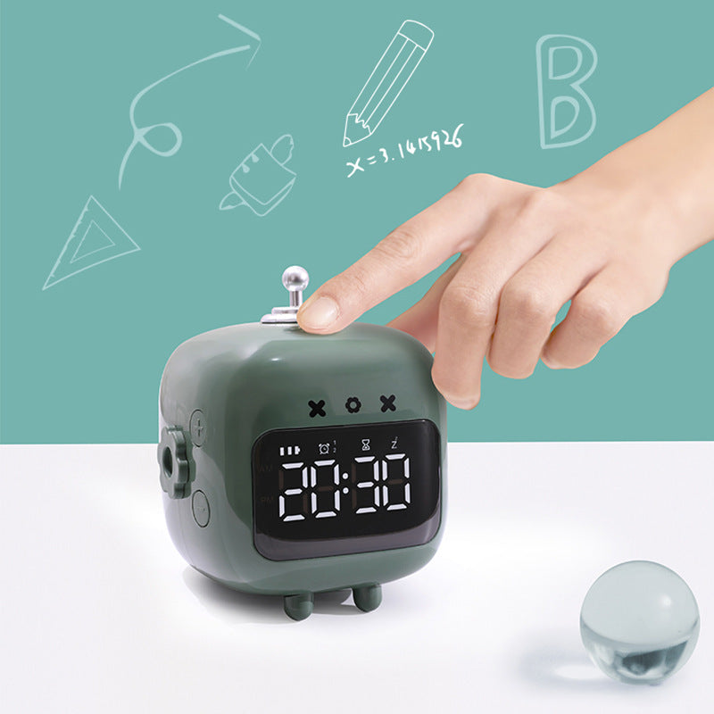Alarm Clock Study Timer Digital Cute Kid's Bedside Clock Countdown Function Voice Controlled Wake Up Children's Sleep Trainer Snooze Time Setting Tool for Boys and Girls