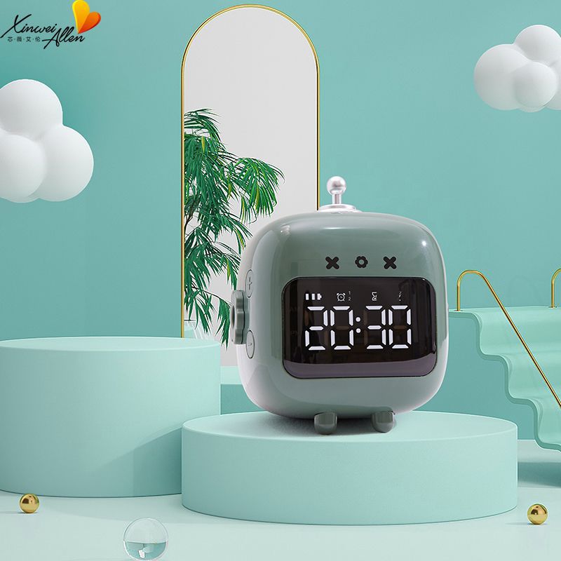 Alarm Clock Study Timer Digital Cute Kid's Bedside Clock Countdown Function Voice Controlled Wake Up Children's Sleep Trainer Snooze Time Setting Tool for Boys and Girls