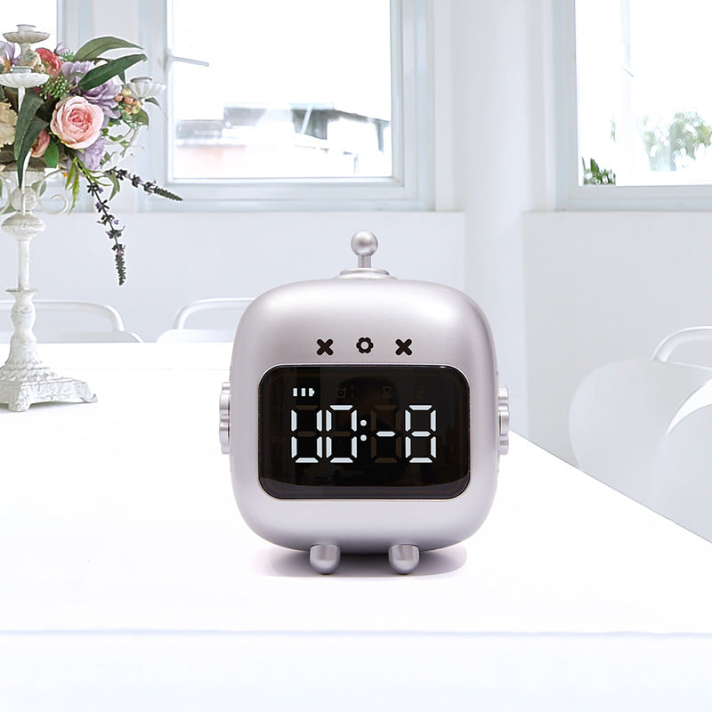 Alarm Clock Study Timer Digital Cute Kid's Bedside Clock Countdown Function Voice Controlled Wake Up Children's Sleep Trainer Snooze Time Setting Tool for Boys and Girls