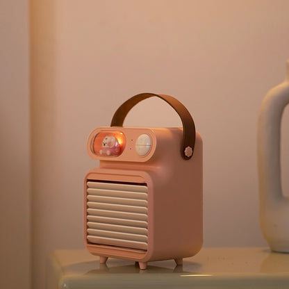 F06 3 in 1 USB Air Cooler with Night Light Air Purification Spray Humidifier Cooling Fan