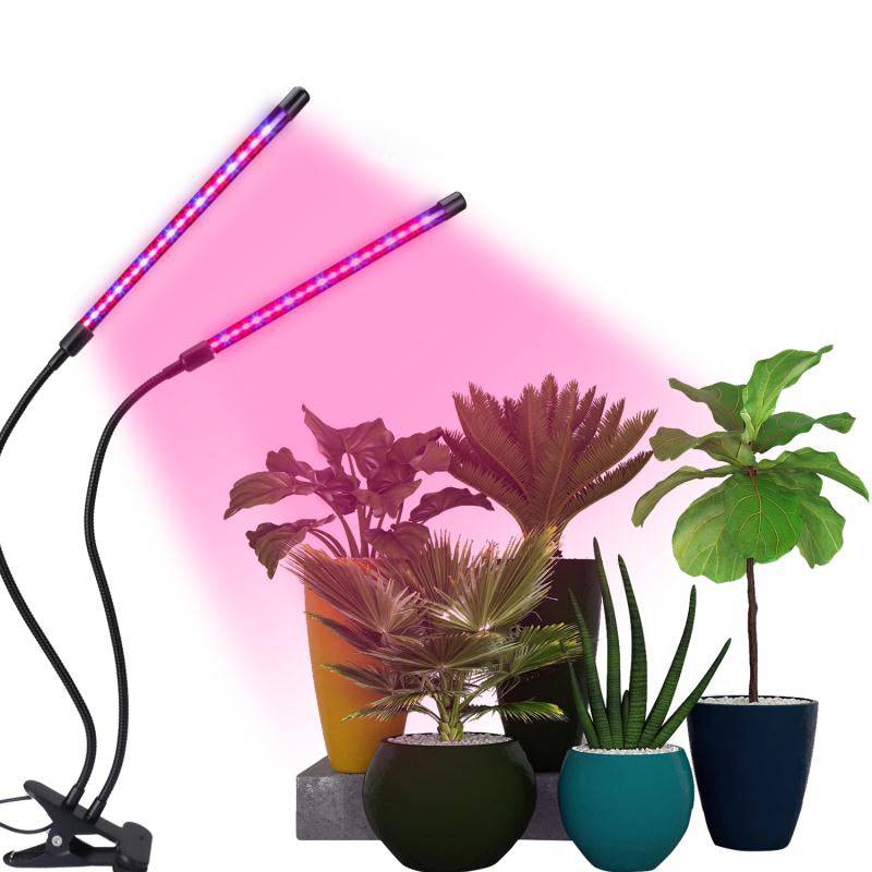 Dual Head Adjustable 20W LED Plant Light Clip-on DC5V USB Nursery Flower Indoor Planting Box Plant Growth Light