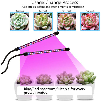 Dual Head Adjustable 20W LED Plant Light Clip-on DC5V USB Nursery Flower Indoor Planting Box Plant Growth Light