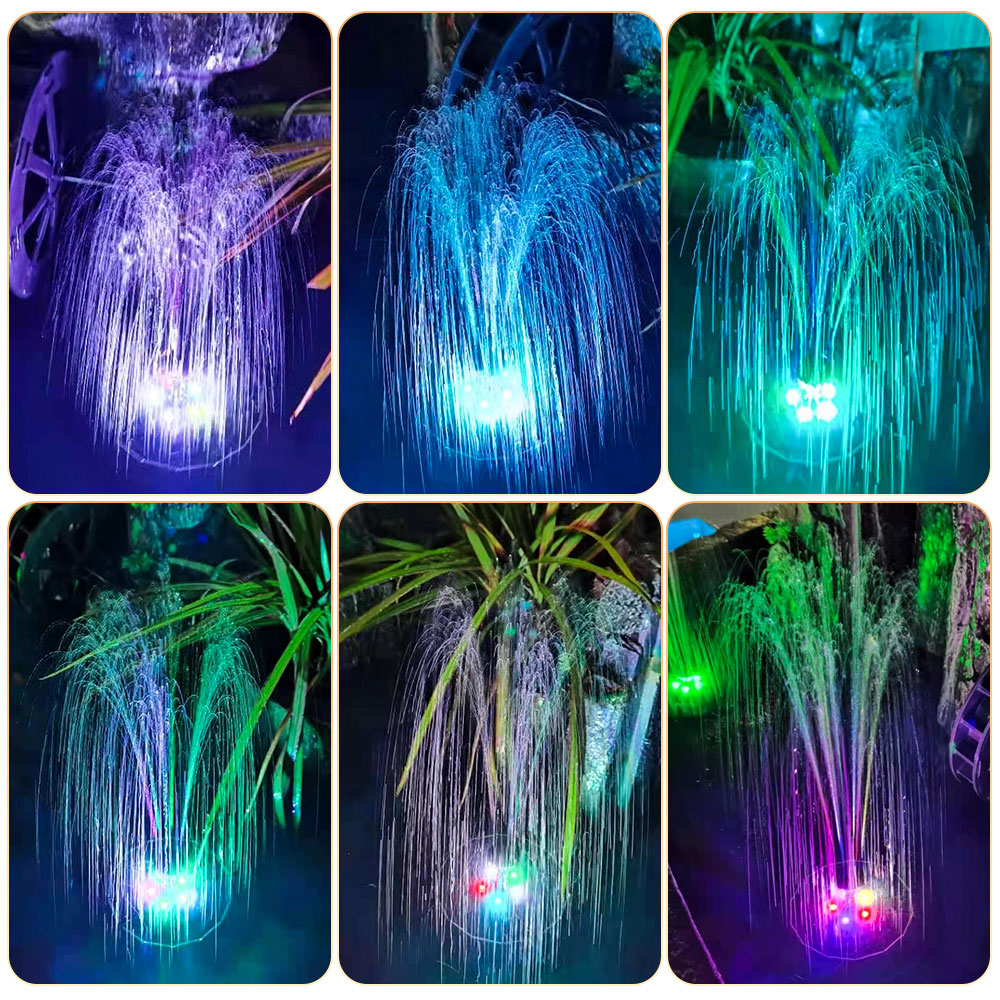 3.8W 19cm Colorful LED Breathing Light Water Floating Solar Fountain Pump Bird Bath Yard Garden Decoration