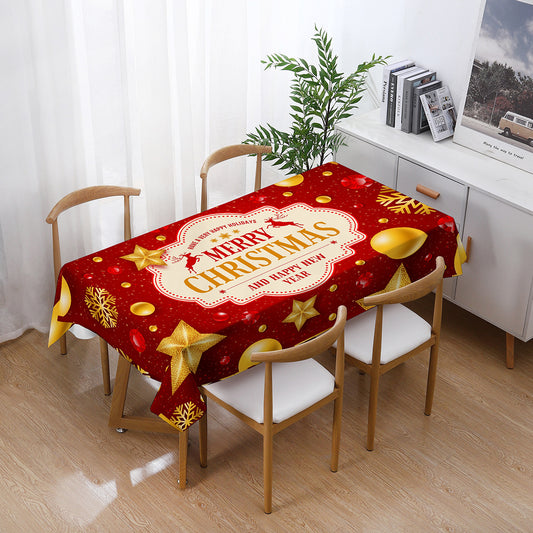 140x180cm New Year Tablecloth Anti-scalding Protective Table Cloth Placemat Christmas Style Design Christmas Decoration -Style A