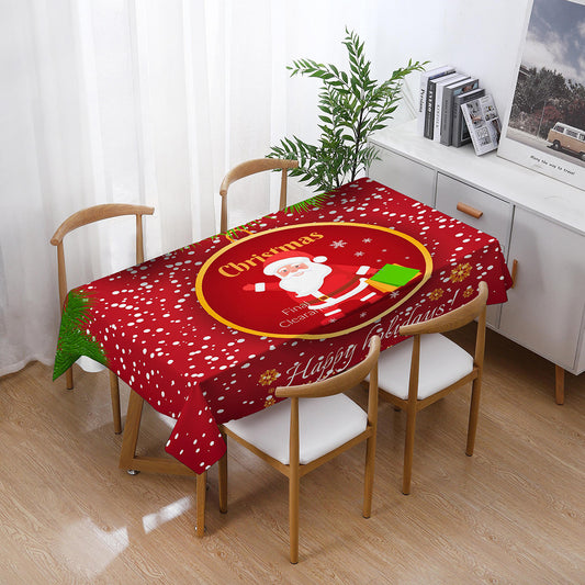 140x180cm New Year Tablecloth Anti-scalding Protective Table Cloth Placemat Christmas Style Design Christmas Decoration -Style C