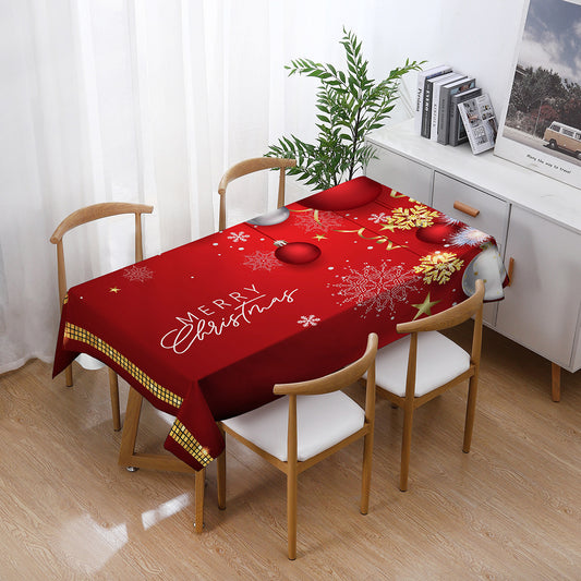 140x180cm New Year Tablecloth Anti-scalding Protective Table Cloth Placemat Christmas Style Design Christmas Decoration -Style N