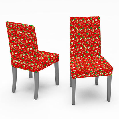 140x210cm Christmas Pattern Tablecloth Dining Table Cover with 4 Chair Covers Festival Kitchen Decoration