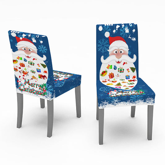 140x210cm Christmas Pattern Tablecloth Dining Table Cover with 4 Chair Covers Festival Kitchen Decoration