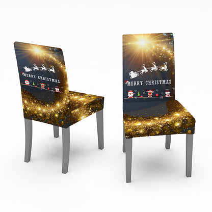 140x210cm Christmas Pattern Tablecloth Dining Table Cover with 4 Chair Covers Festival Kitchen Decoration