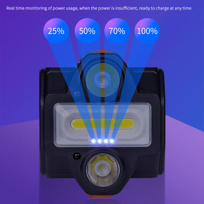 W661 COB + T6 LED Headlight Hand Sensor Head Lamp with Magnetic Back Camping Flashlight