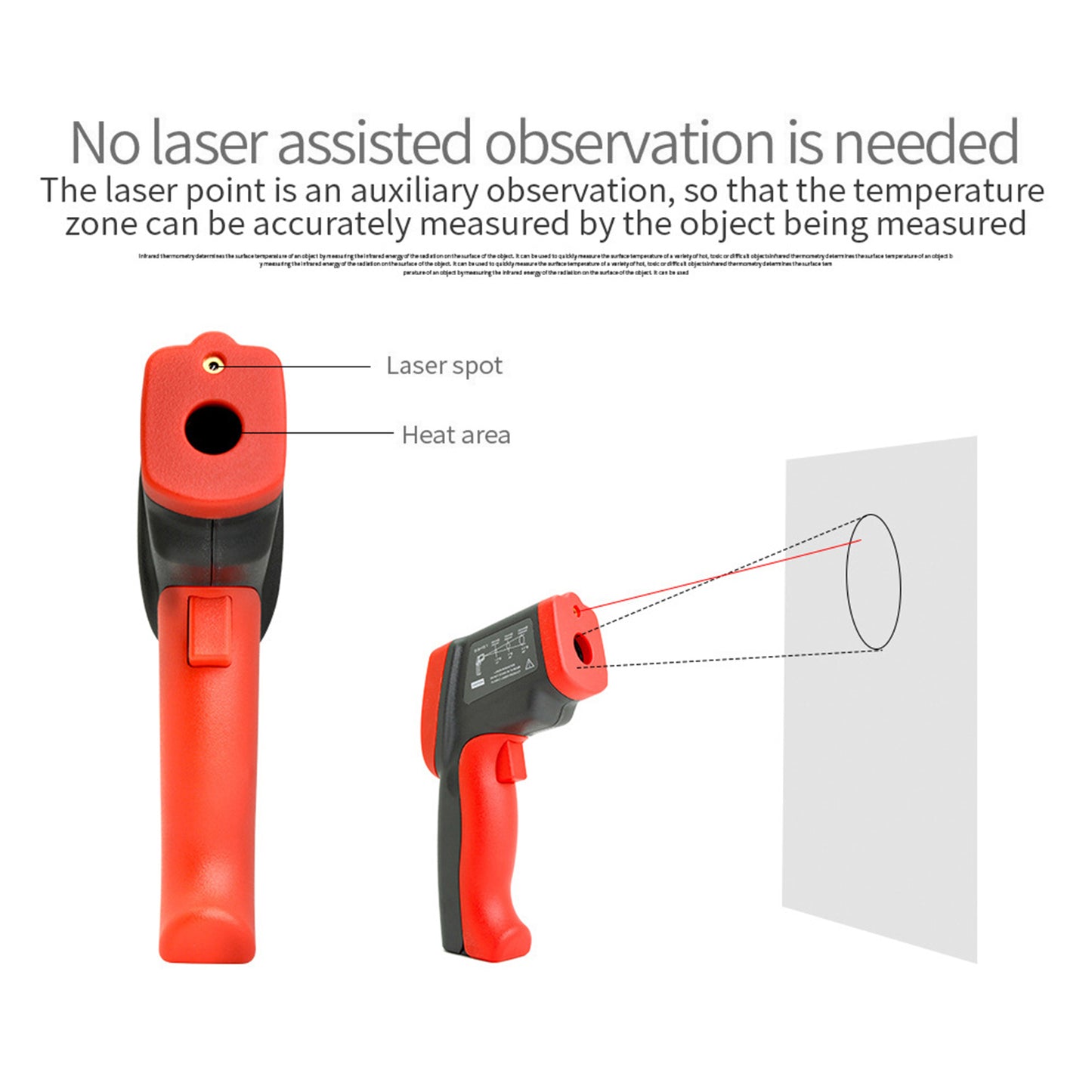 WT700 Handheld Infrared Thermometer Non-Contact Industrial Temp Meter Digital Laser IR Temperature Tester with LCD Display