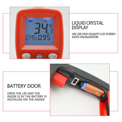 WT700 Handheld Infrared Thermometer Non-Contact Industrial Temp Meter Digital Laser IR Temperature Tester with LCD Display