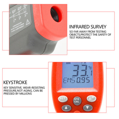WT700 Handheld Infrared Thermometer Non-Contact Industrial Temp Meter Digital Laser IR Temperature Tester with LCD Display
