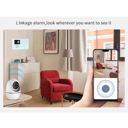 CS118 WiFi GSM Home Anti-theft Intruder Smart Alarm System 1 Door Magnetic Sensor 2 Remote Controls Touch Screen Host Tuya APP Voice Control Security System