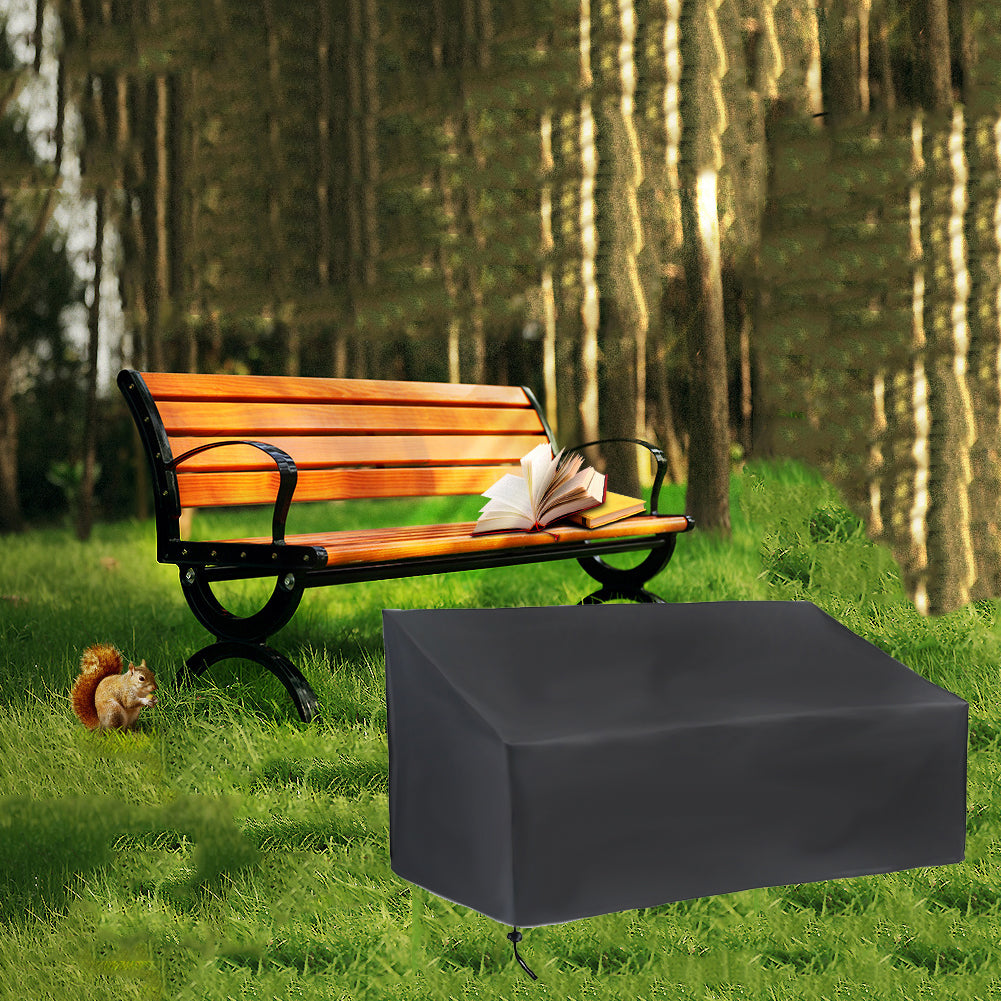 2 Seats 420D Waterproof Chair Cover Bench Furniture Sofa Rain Dust Protector [134x66x89cm]