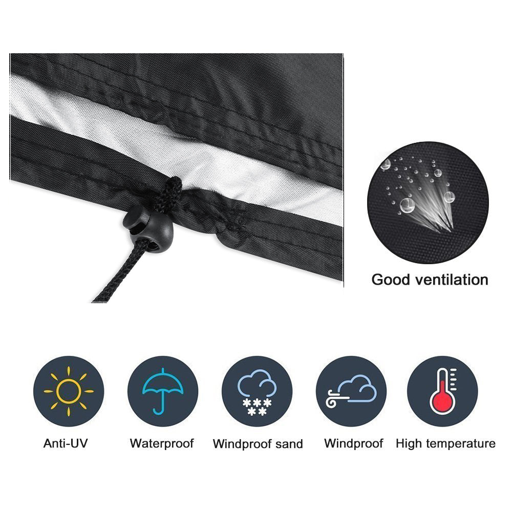 2 Seats 420D Waterproof Chair Cover Bench Furniture Sofa Rain Dust Protector [134x66x89cm]