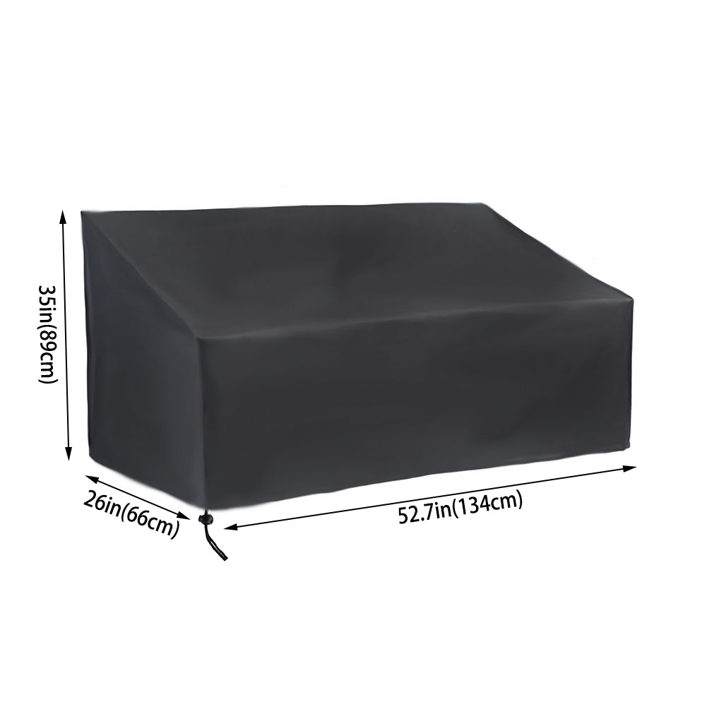 2 Seats 420D Waterproof Chair Cover Bench Furniture Sofa Rain Dust Protector [134x66x89cm]