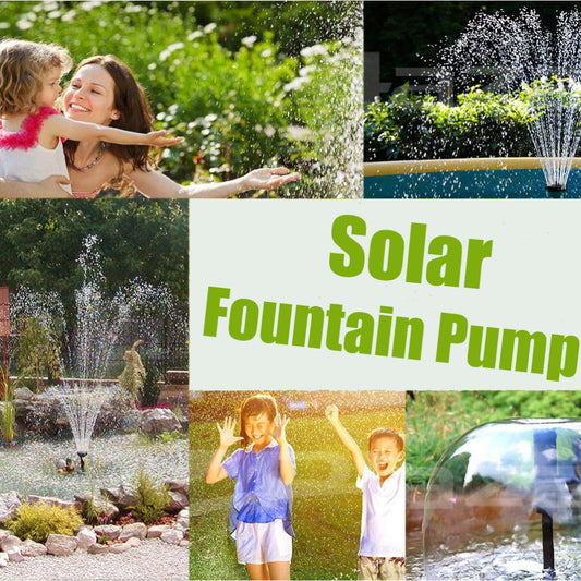 1.2W Square Solar Fountain Water Pump Kit for Bird Bath Outdoor Pond Garden Yard Fish Tank Water Feature Solar Powered Fountain Pump with 6 Spray Nozzles