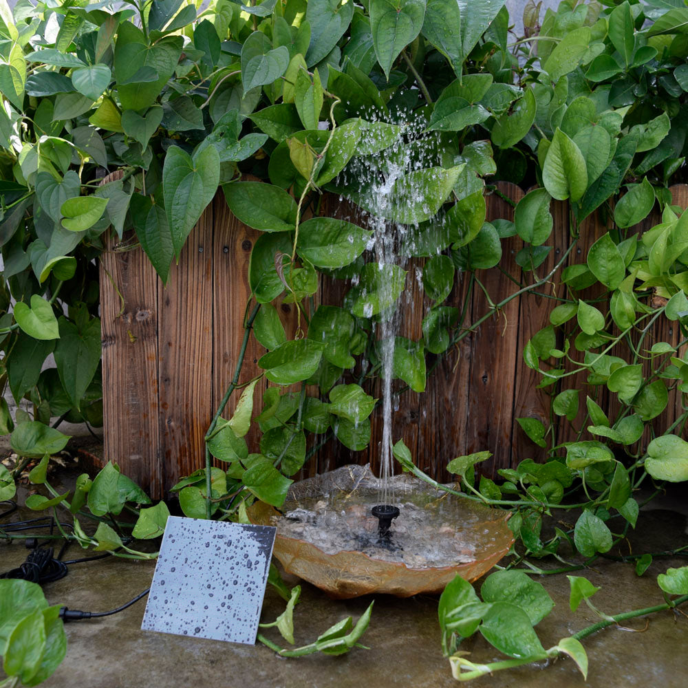 1.2W Square Solar Fountain Water Pump Kit for Bird Bath Outdoor Pond Garden Yard Fish Tank Water Feature Solar Powered Fountain Pump with 6 Spray Nozzles